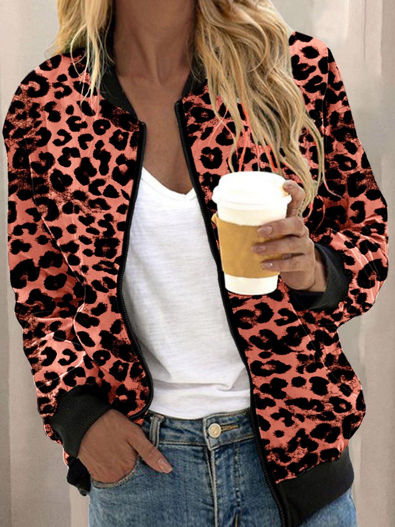 Veste zipper leopard - Tatieonline