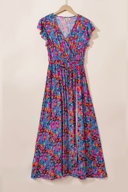 Robe bleu floral - Tatieonline
