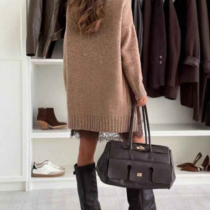 Pull long avec dentelle