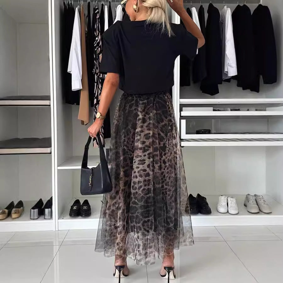 Jupe tulle leopard