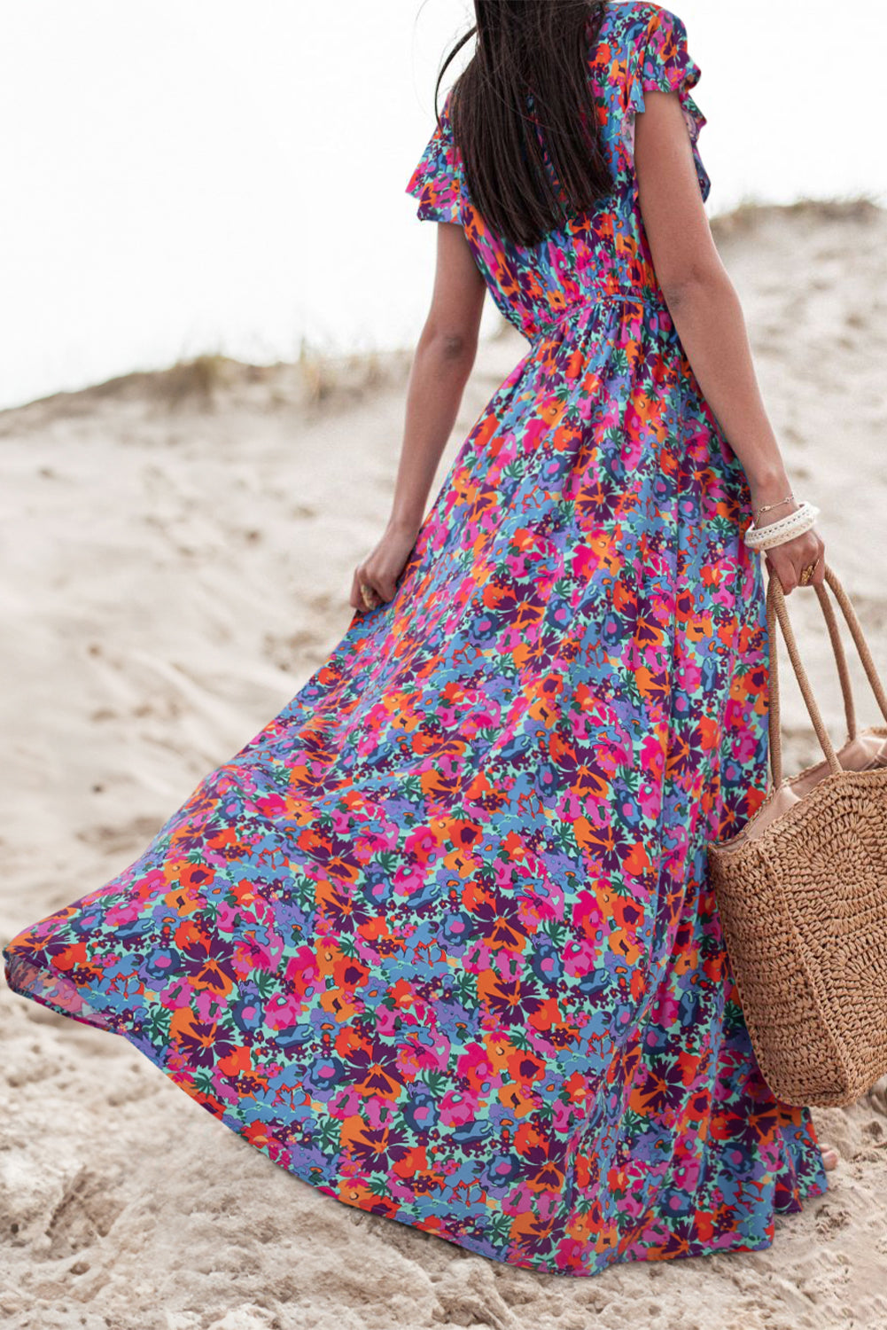 Robe bleu floral - Tatieonline
