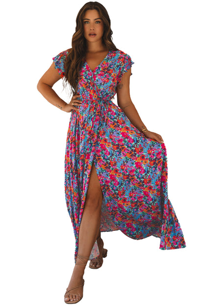 Robe bleu floral - Tatieonline