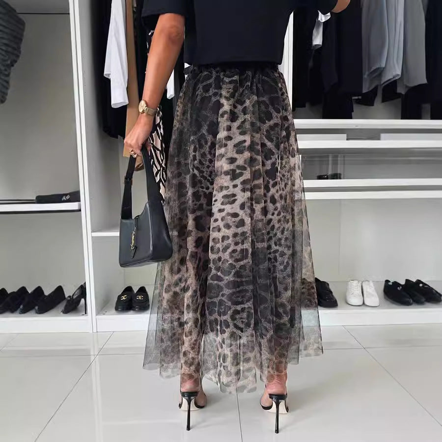 Jupe tulle leopard