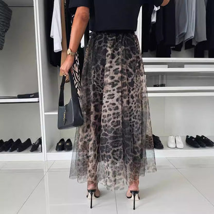 Jupe tulle leopard