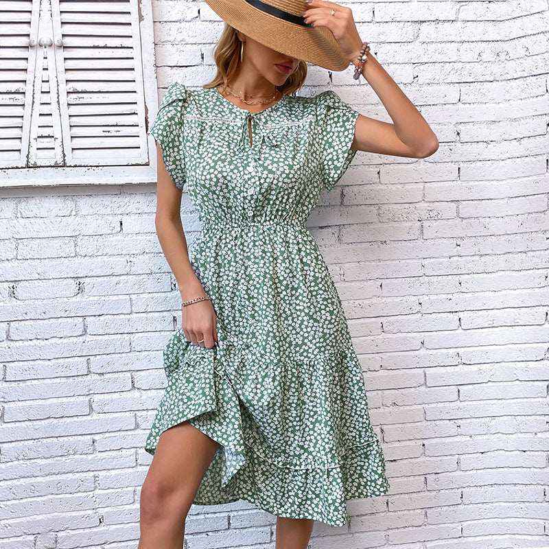 Robe imprimée verte - Tatieonline