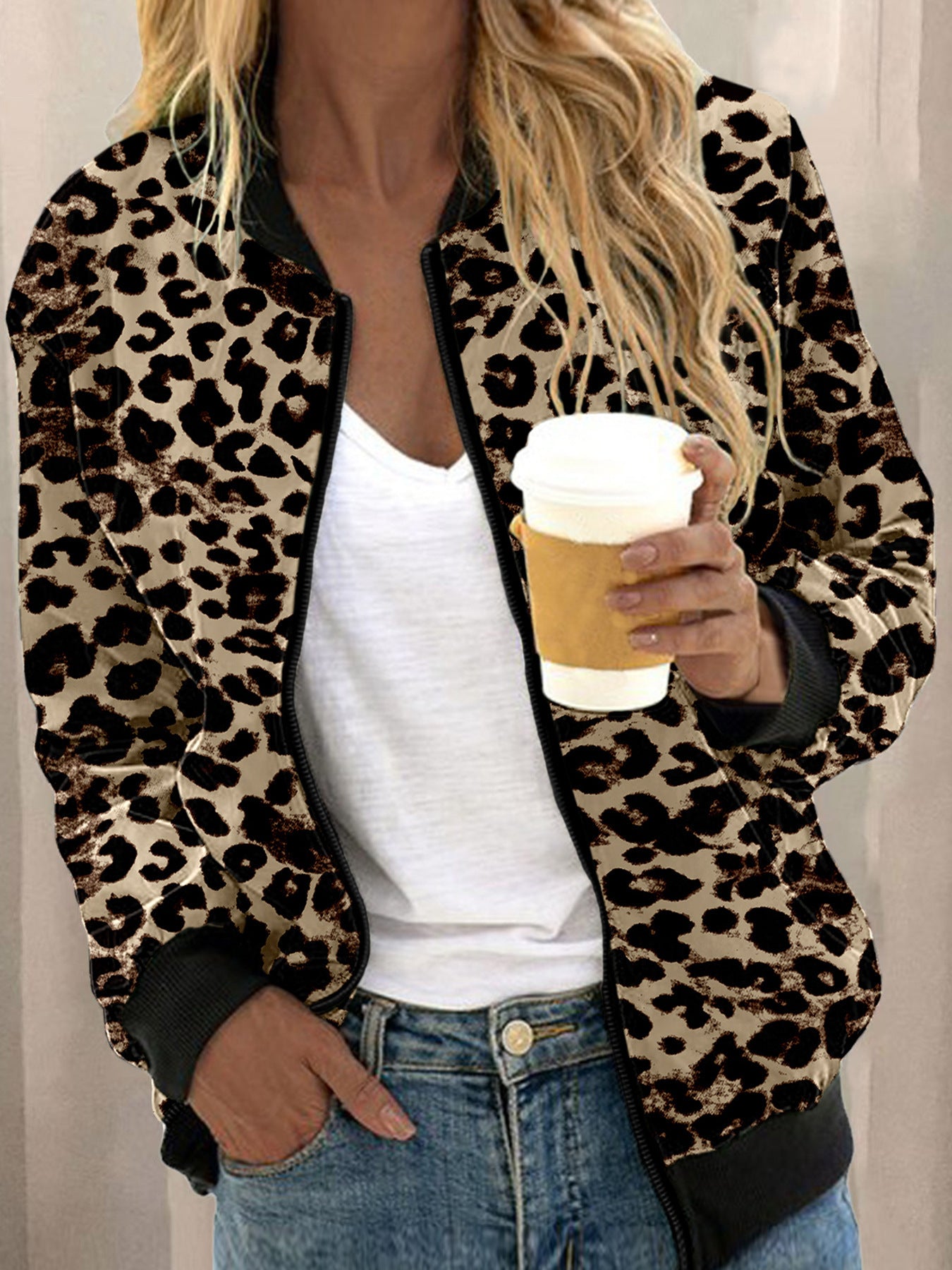 Veste zipper leopard - Tatieonline