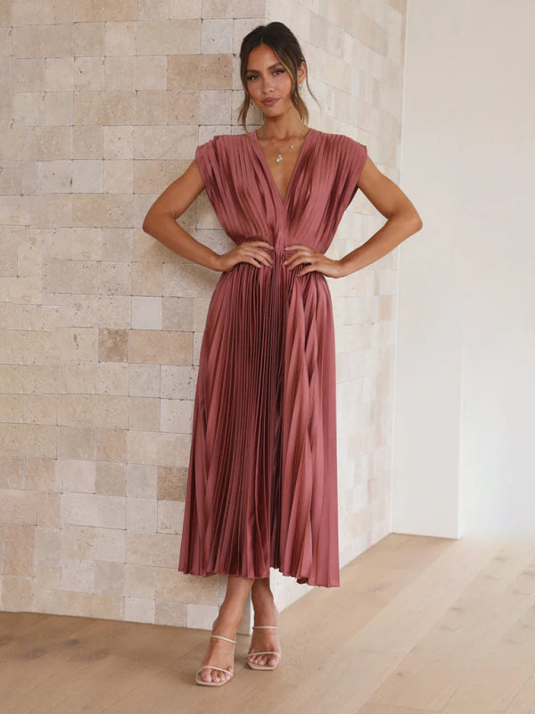 Robe plissée satinée - Tatieonline