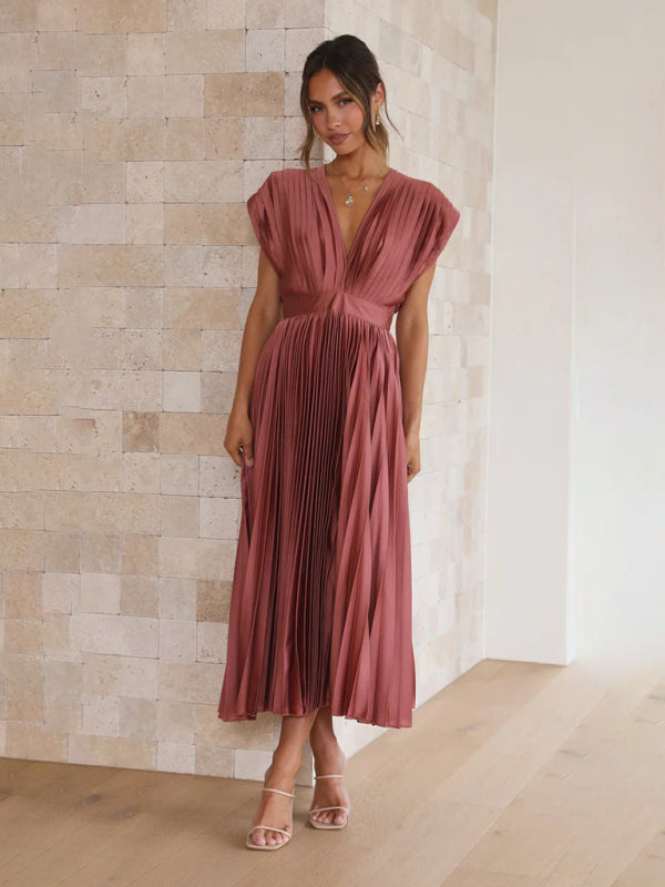 Robe plissée satinée - Tatieonline