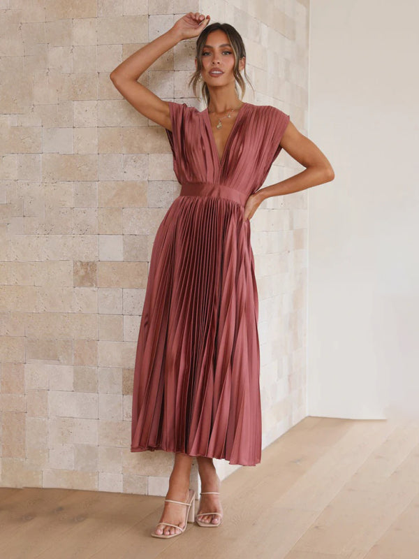Robe plissée satinée - Tatieonline