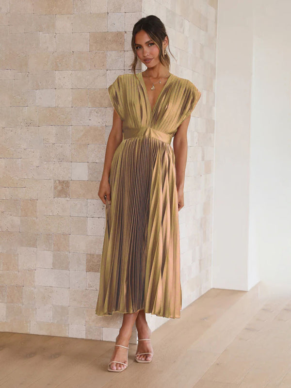 Robe plissée satinée - Tatieonline