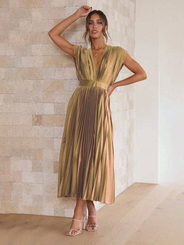 Robe plissée satinée - Tatieonline