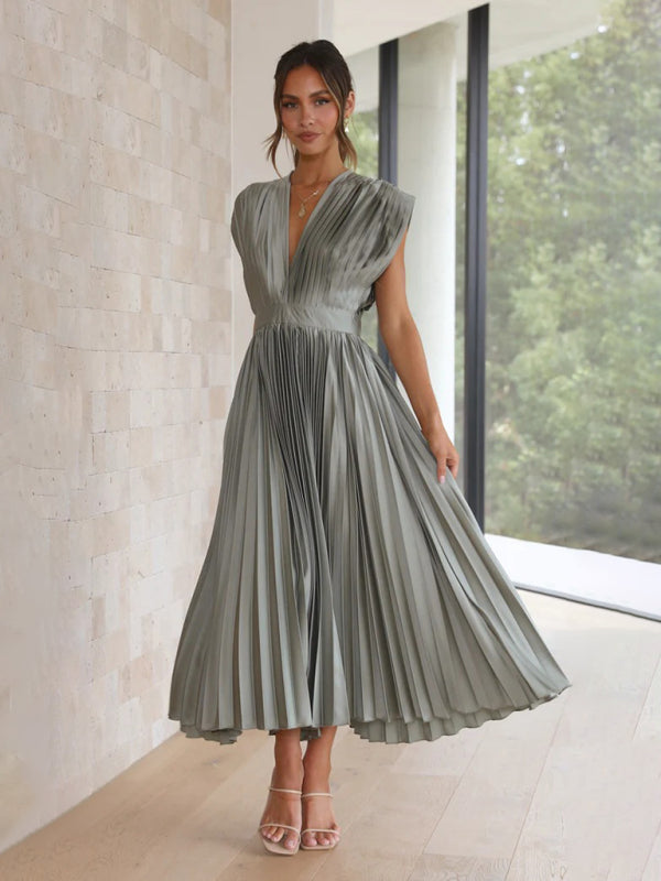 Robe plissée satinée - Tatieonline