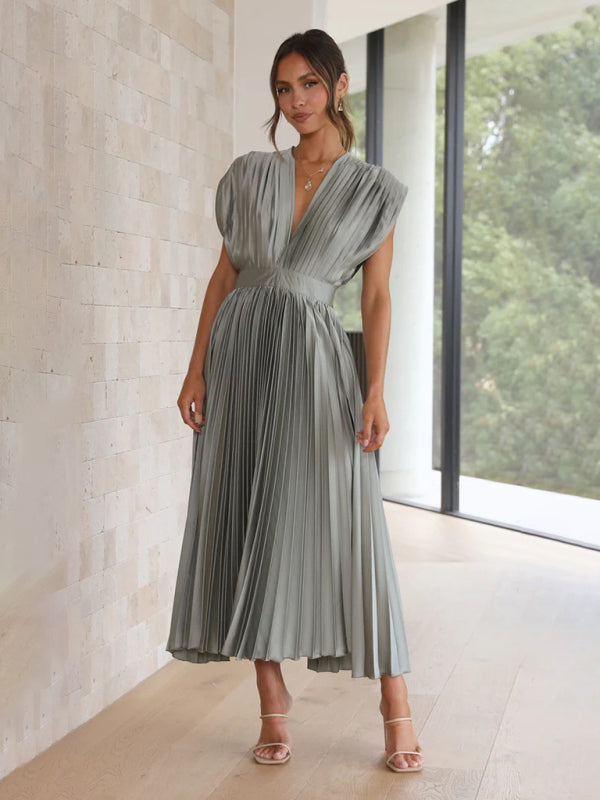 Robe plissée satinée - Tatieonline
