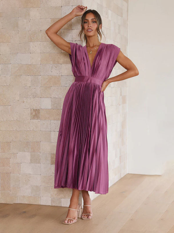 Robe plissée satinée - Tatieonline