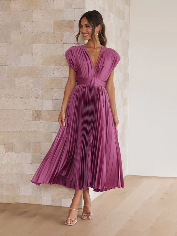 Robe plissée satinée - Tatieonline