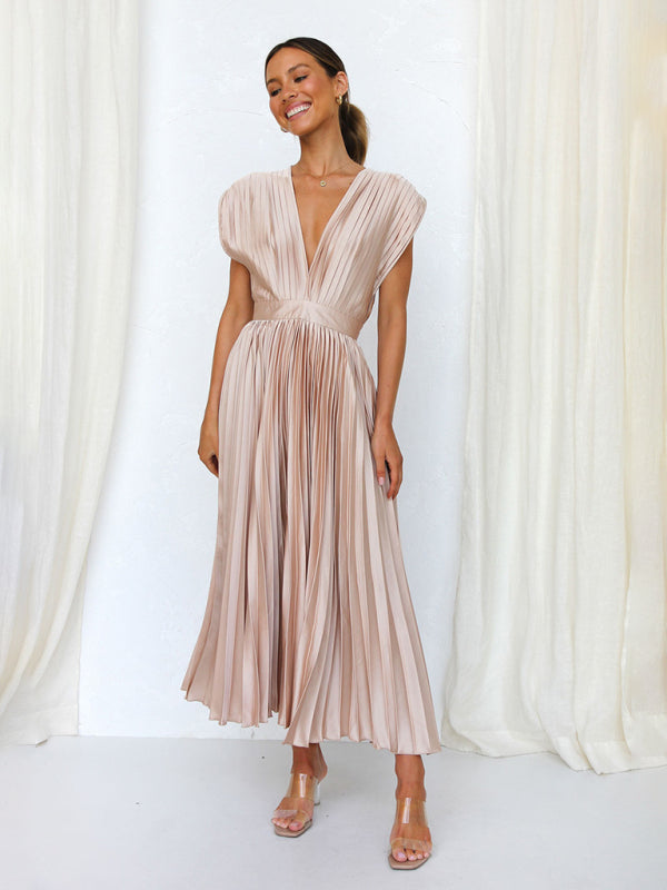 Robe plissée satinée - Tatieonline