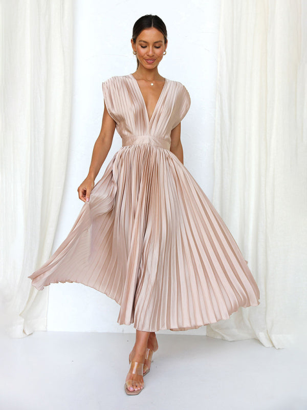 Robe plissée satinée - Tatieonline