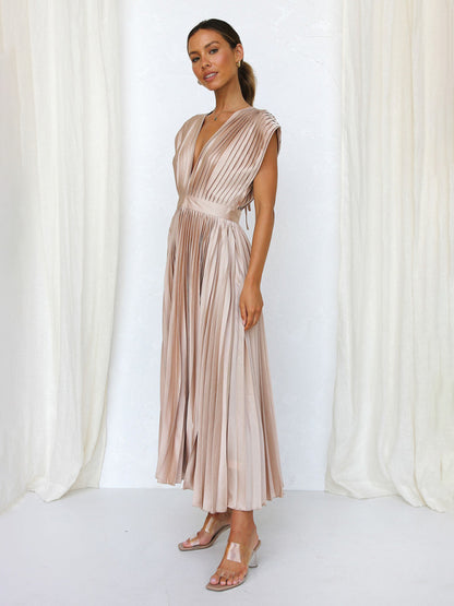 Robe plissée satinée - Tatieonline