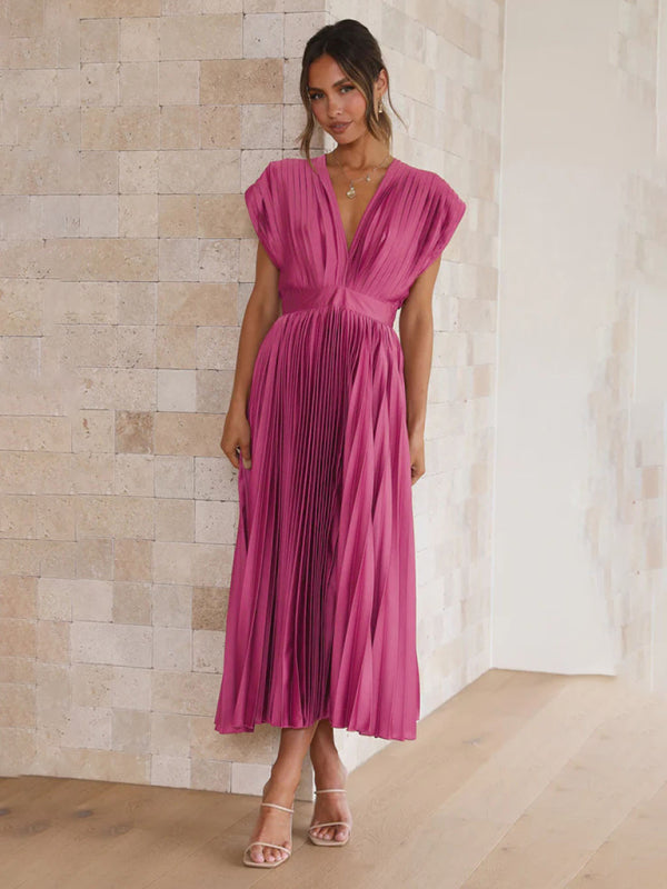 Robe plissée satinée - Tatieonline