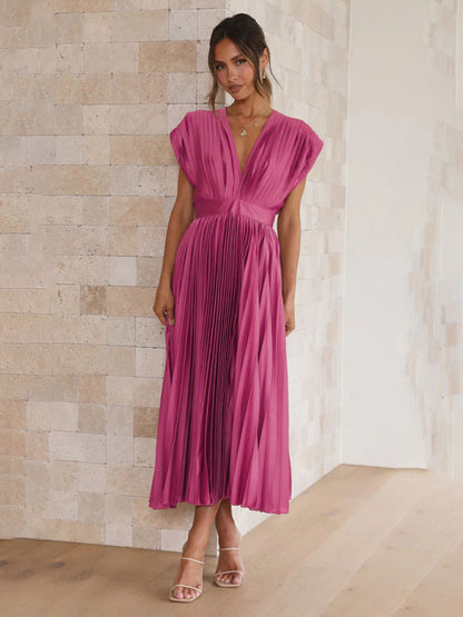 Robe plissée satinée - Tatieonline