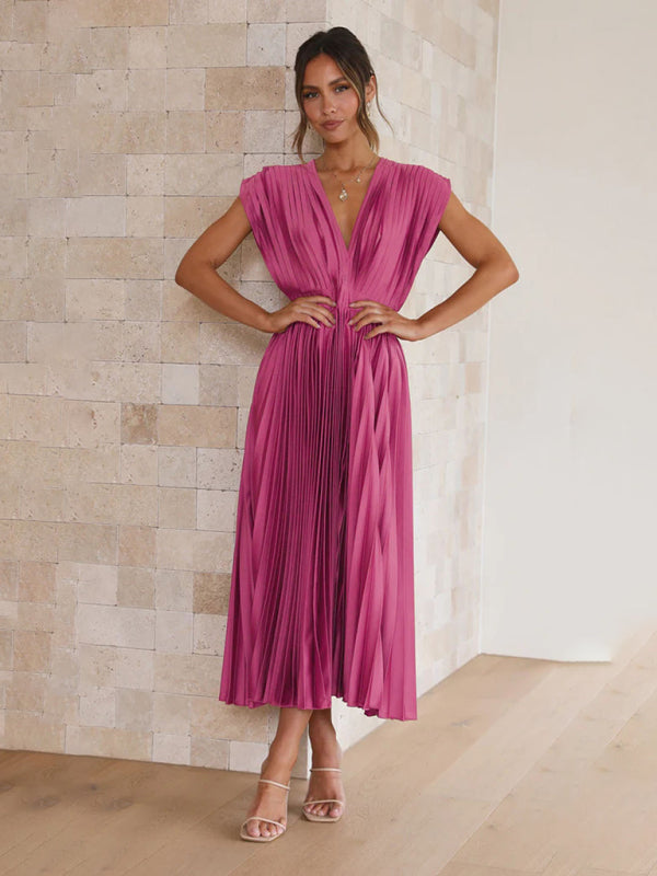 Robe plissée satinée - Tatieonline